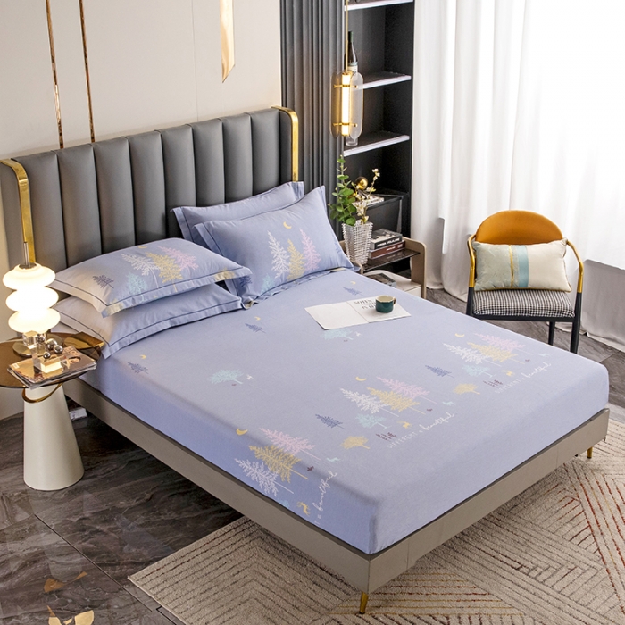 91家纺网 家纺一手货源 找家纺 纽缦 2022新款纯棉磨毛加厚系列-单床笠 奇遇森林-灰