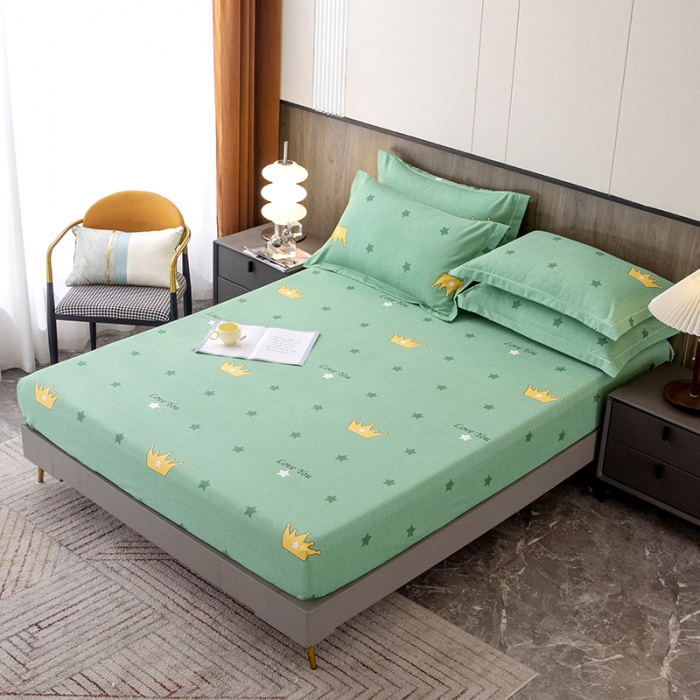 91家纺网 家纺一手货源 找家纺 纽缦 2022新款纯棉磨毛加厚系列-单床笠 小皇冠