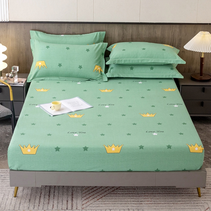 91家纺网 家纺一手货源 找家纺 纽缦 2022新款纯棉磨毛加厚系列-单床笠 小皇冠