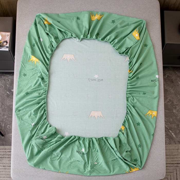 91家纺网 家纺一手货源 找家纺 纽缦 2022新款纯棉磨毛加厚系列-单床笠 小皇冠