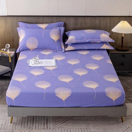 纽缦 2022新款纯棉磨毛加厚系列-单床笠 叶语-紫