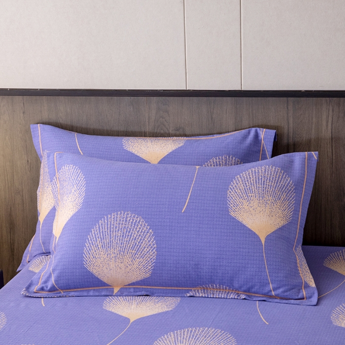 91家纺网 家纺一手货源 找家纺 纽缦 2022新款纯棉磨毛加厚系列-单床笠 叶语-紫