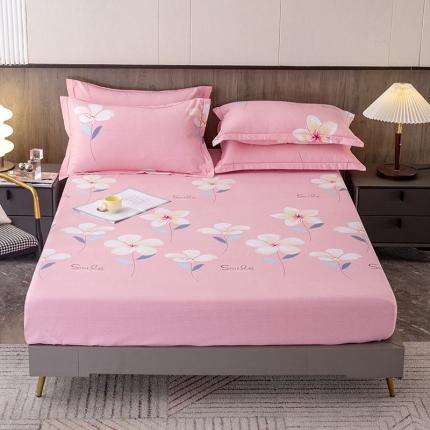 纽缦 2022新款纯棉磨毛加厚系列-单床笠 语茉花开-粉