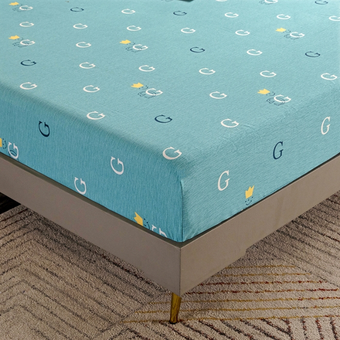 91家纺网 家纺一手货源 找家纺 纽缦 2022新款纯棉磨毛加厚系列-单床笠 字母恋曲-绿