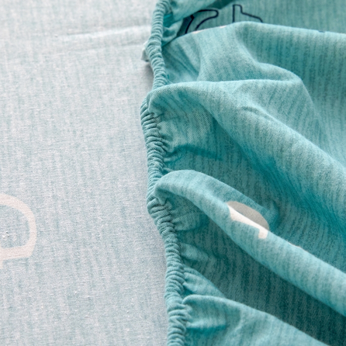 91家纺网 家纺一手货源 找家纺 纽缦 2022新款纯棉磨毛加厚系列-单床笠 字母恋曲-绿