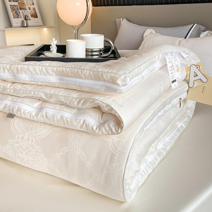 91家纺网 家纺一手货源 找家纺 59%大豆子母被A类木本提花子母被大豆纤维拉链二合一子母被 子母被豆槿 白