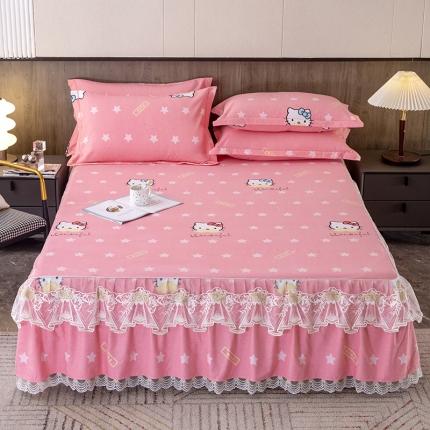 91家纺网 家纺一手货源 找家纺 纽缦 2022新款纯棉磨毛加厚系列-单床裙 凯蒂宝贝