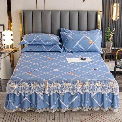 91家纺网 家纺一手货源 找家纺 纽缦 2022新款纯棉磨毛加厚系列-单床裙 时尚空间