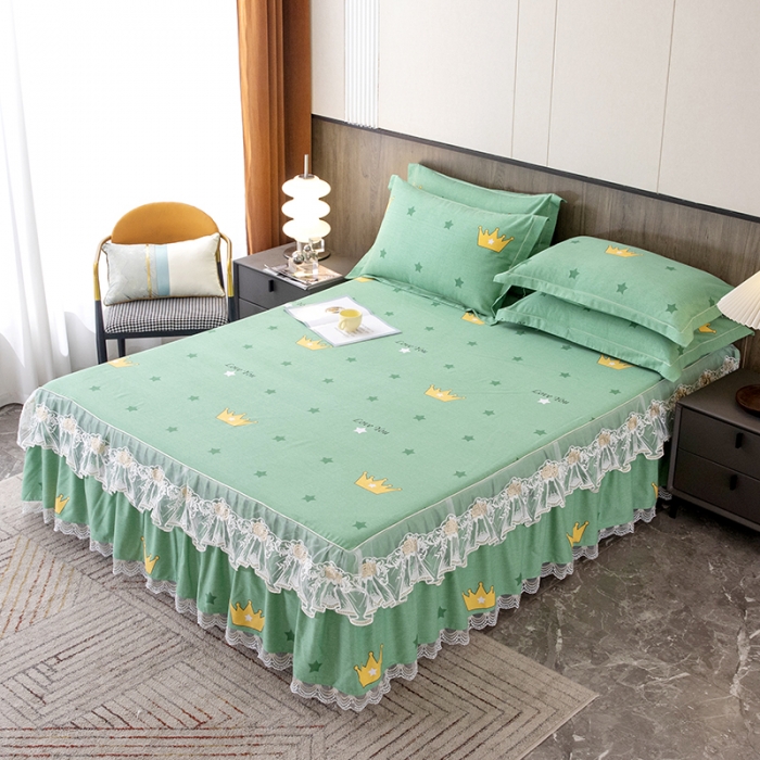 91家纺网 家纺一手货源 找家纺 （总）纽缦 2022新款纯棉磨毛加厚系列-单床裙