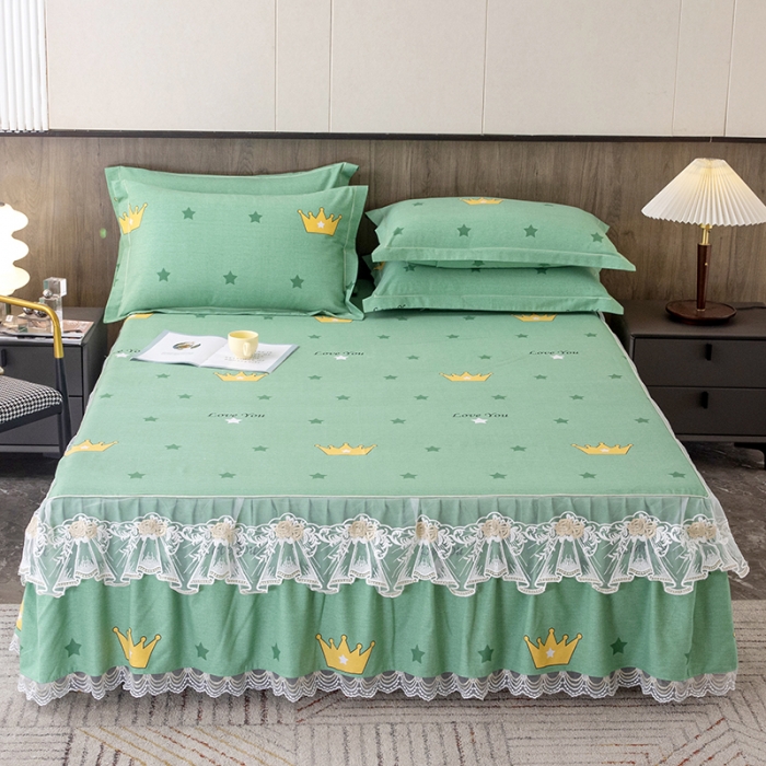 91家纺网 家纺一手货源 找家纺 （总）纽缦 2022新款纯棉磨毛加厚系列-单床裙