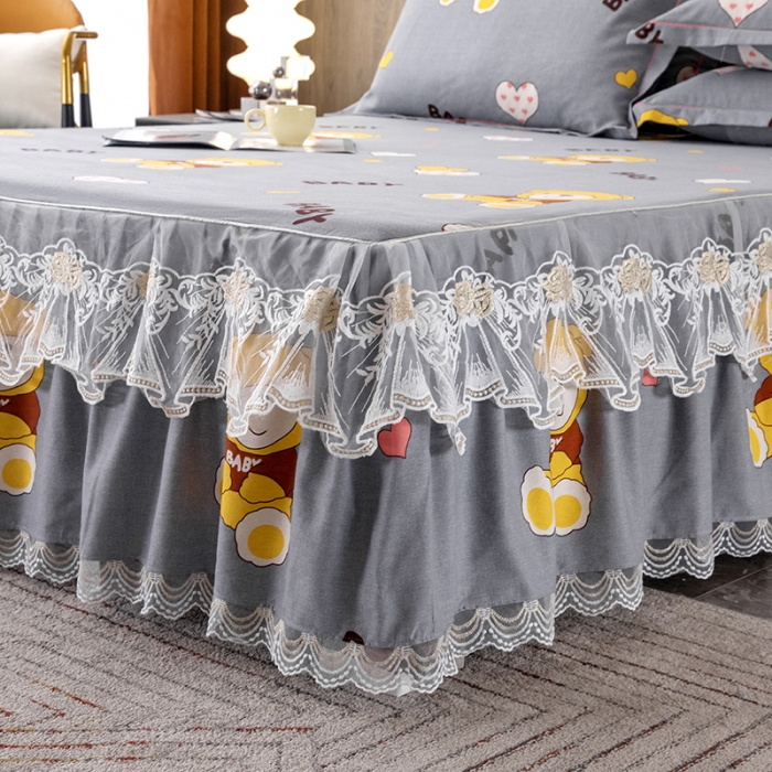 91家纺网 家纺一手货源 找家纺 纽缦 2022新款纯棉磨毛加厚系列-单床裙 比尔宝贝