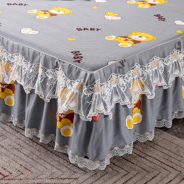 91家纺网 家纺一手货源 找家纺 纽缦 2022新款纯棉磨毛加厚系列-单床裙 比尔宝贝