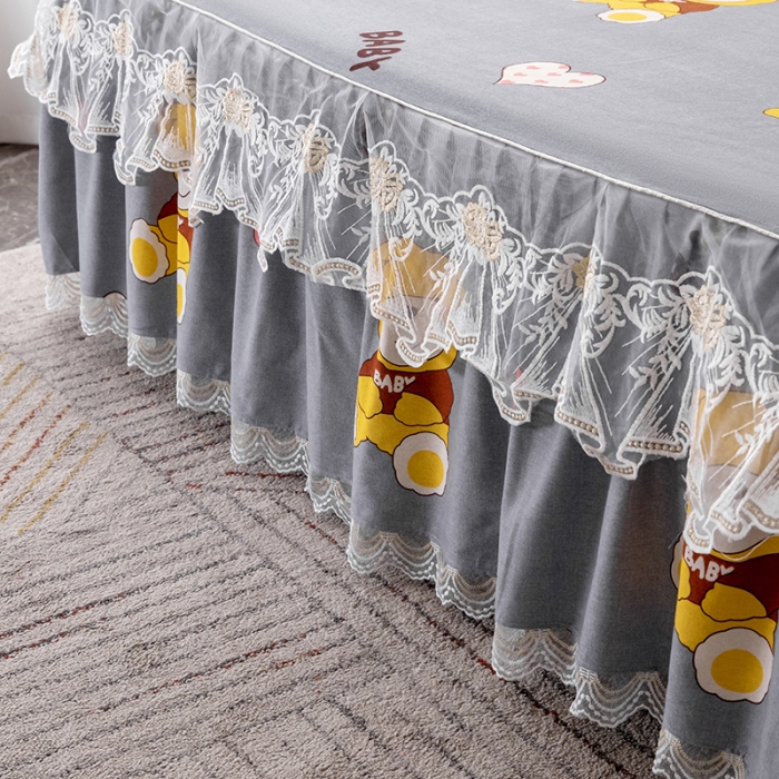 91家纺网 家纺一手货源 找家纺 纽缦 2022新款纯棉磨毛加厚系列-单床裙 比尔宝贝