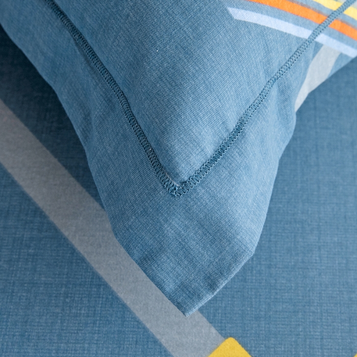 91家纺网 家纺一手货源 找家纺 纽缦 2022新款纯棉磨毛加厚系列-单床裙 彩条飞舞