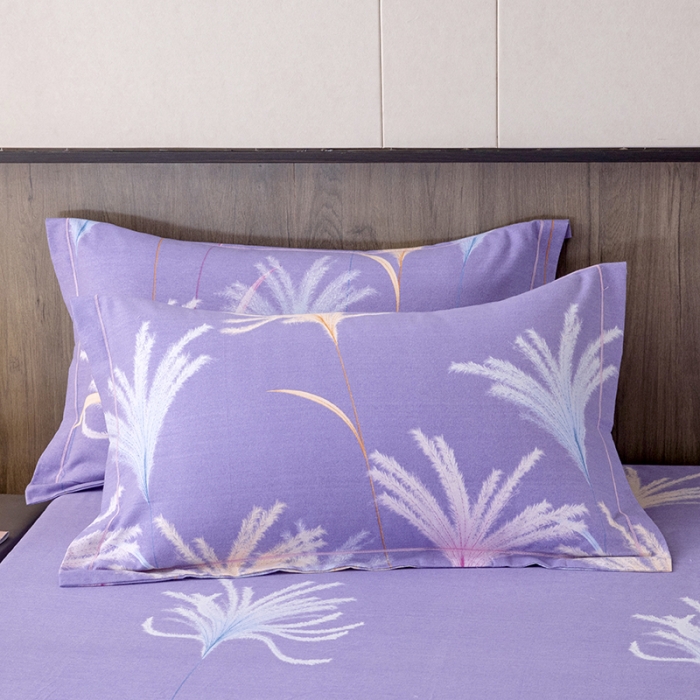 91家纺网 家纺一手货源 找家纺 纽缦 2022新款纯棉磨毛加厚系列-单床裙 城南花开-紫