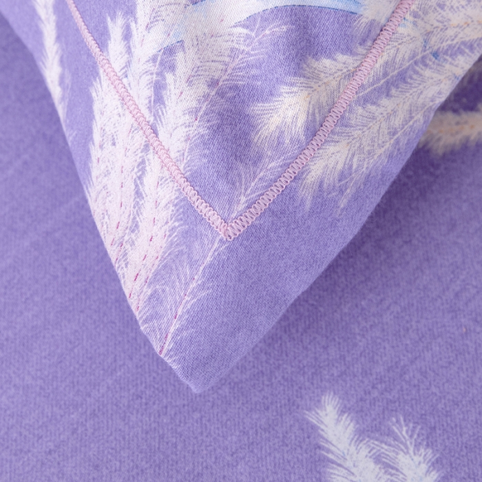 91家纺网 家纺一手货源 找家纺 纽缦 2022新款纯棉磨毛加厚系列-单床裙 城南花开-紫