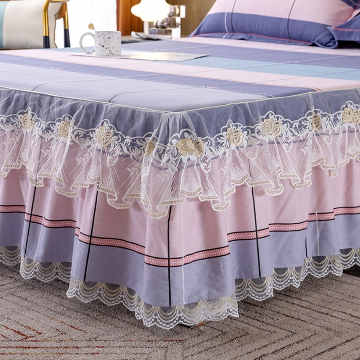 91家纺网 家纺一手货源 找家纺 纽缦 2022新款纯棉磨毛加厚系列-单床裙 简约格调