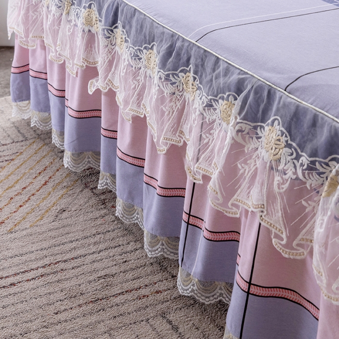 91家纺网 家纺一手货源 找家纺 纽缦 2022新款纯棉磨毛加厚系列-单床裙 简约格调