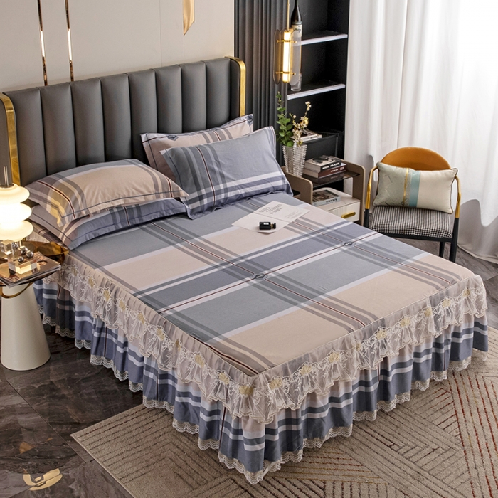 91家纺网 家纺一手货源 找家纺 纽缦 2022新款纯棉磨毛加厚系列-单床裙 迈凯伦