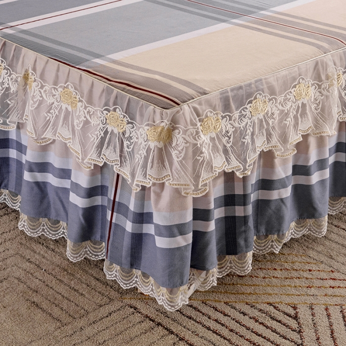 91家纺网 家纺一手货源 找家纺 纽缦 2022新款纯棉磨毛加厚系列-单床裙 迈凯伦