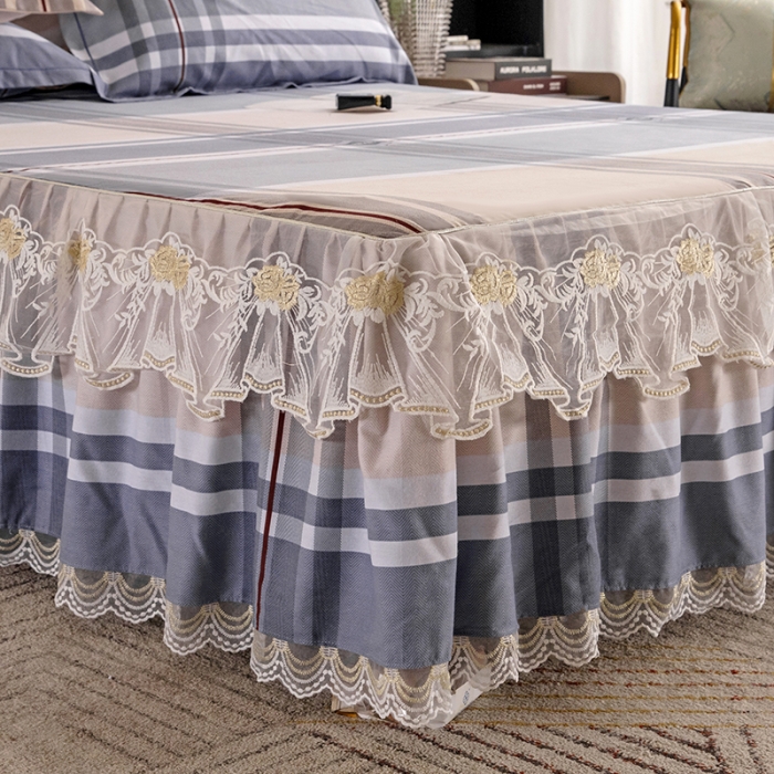 91家纺网 家纺一手货源 找家纺 纽缦 2022新款纯棉磨毛加厚系列-单床裙 迈凯伦