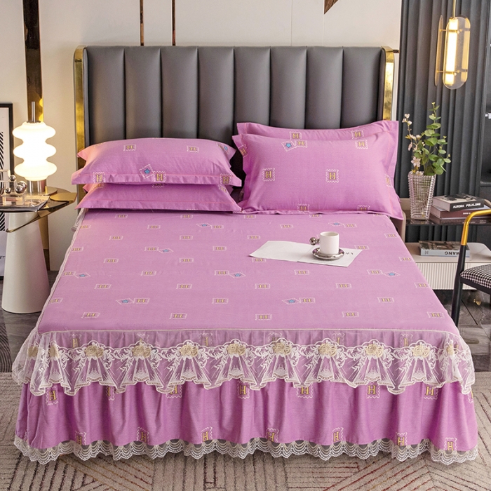 91家纺网 家纺一手货源 找家纺 纽缦 2022新款纯棉磨毛加厚系列-单床裙 米洛