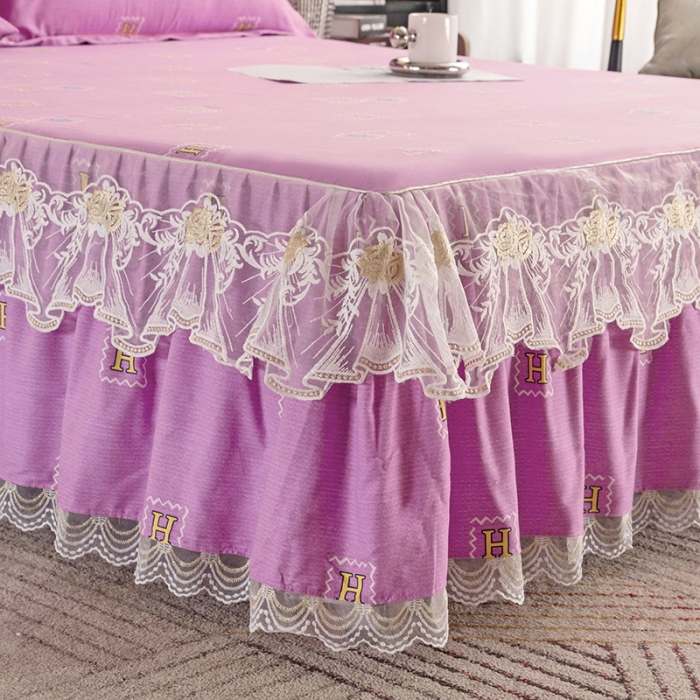 91家纺网 家纺一手货源 找家纺 纽缦 2022新款纯棉磨毛加厚系列-单床裙 米洛