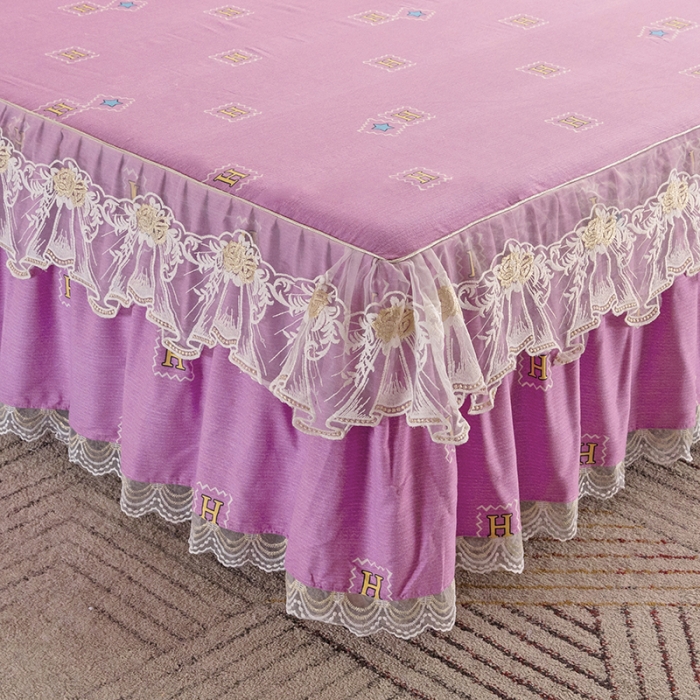 91家纺网 家纺一手货源 找家纺 纽缦 2022新款纯棉磨毛加厚系列-单床裙 米洛