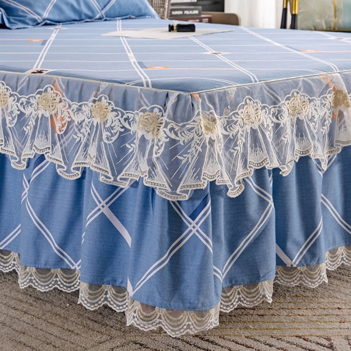 91家纺网 家纺一手货源 找家纺 纽缦 2022新款纯棉磨毛加厚系列-单床裙 时尚空间