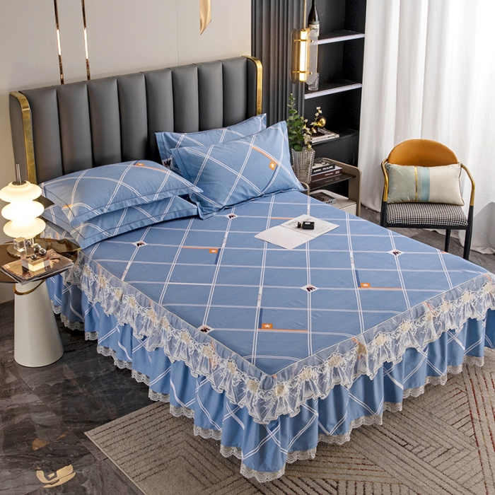 91家纺网 家纺一手货源 找家纺 纽缦 2022新款纯棉磨毛加厚系列-单床裙 时尚空间