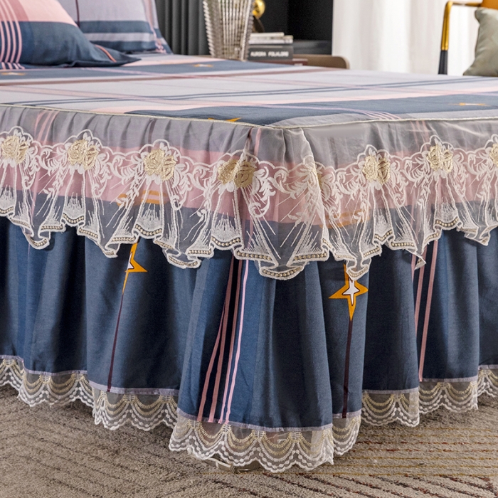 91家纺网 家纺一手货源 找家纺 纽缦 2022新款纯棉磨毛加厚系列-单床裙 未来之星