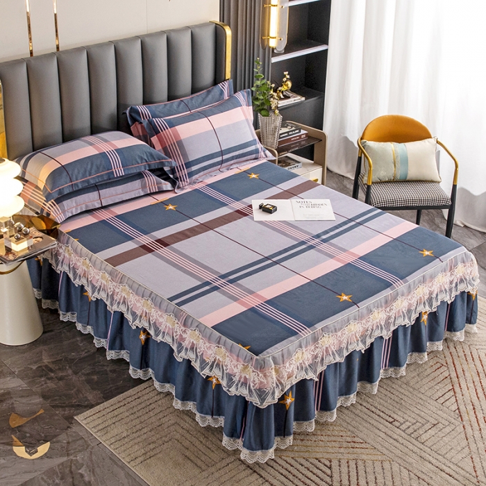 91家纺网 家纺一手货源 找家纺 纽缦 2022新款纯棉磨毛加厚系列-单床裙 未来之星