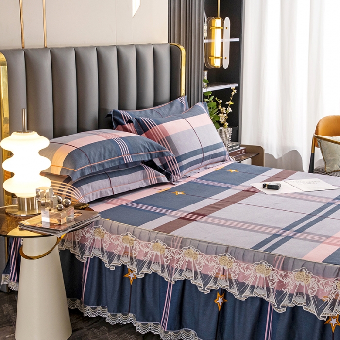 91家纺网 家纺一手货源 找家纺 纽缦 2022新款纯棉磨毛加厚系列-单床裙 未来之星