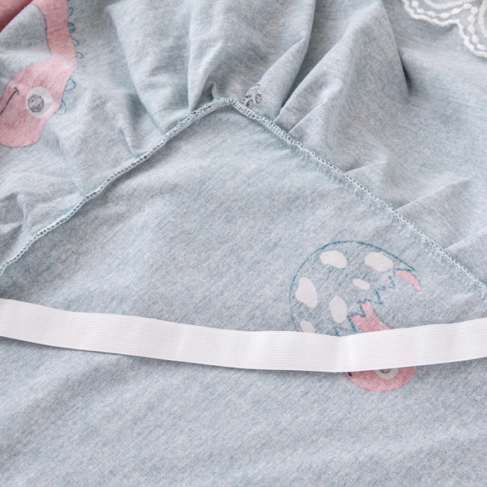 91家纺网 家纺一手货源 找家纺 纽缦 2022新款纯棉磨毛加厚系列-单床裙 小恐龙