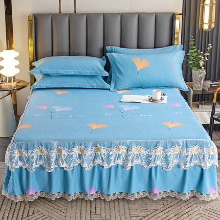 纽缦 2022新款纯棉磨毛加厚系列-单床裙 萱梦-绿