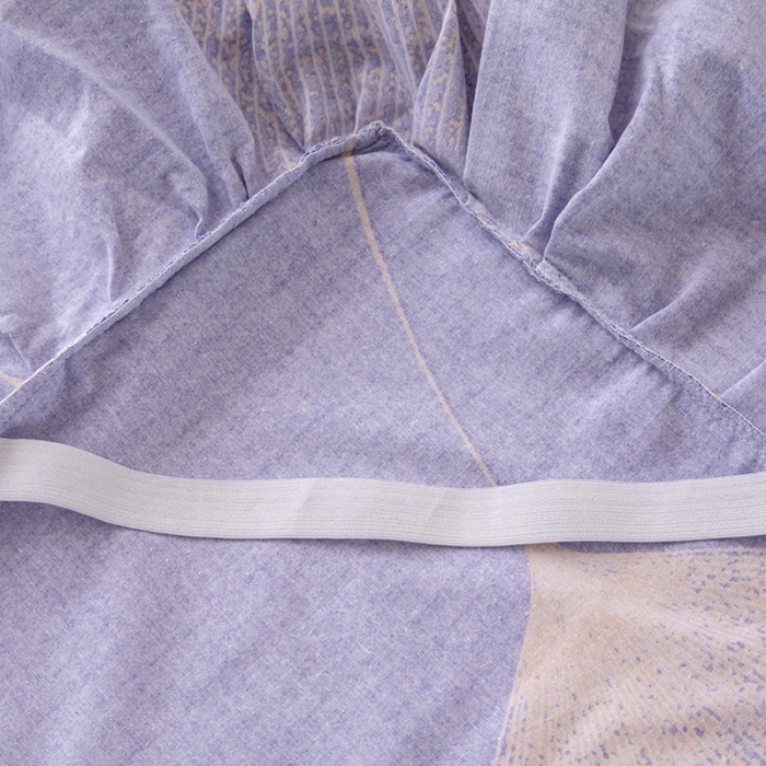 91家纺网 家纺一手货源 找家纺 纽缦 2022新款纯棉磨毛加厚系列-单床裙 叶语-紫