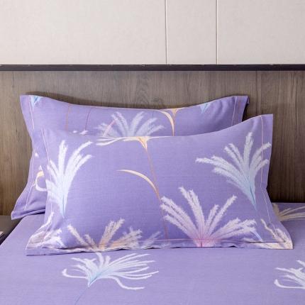 91家纺网 家纺一手货源 找家纺 纽缦 纯棉磨毛加厚系列-单枕套 48x74cm（一对） 城南花开-紫