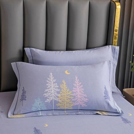 91家纺网 家纺一手货源 找家纺 纽缦 纯棉磨毛加厚系列-单枕套 48x74cm（一对） 奇遇森林-灰