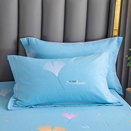 91家纺网 家纺一手货源 找家纺 纽缦 纯棉磨毛加厚系列-单枕套 48x74cm（一对） 萱梦-绿