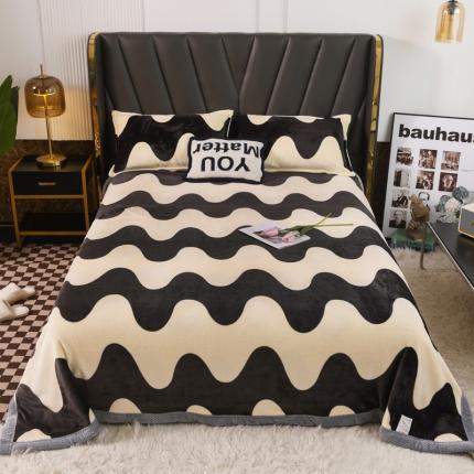 91家纺网 家纺一手货源 找家纺 （总）雅萱  2024新款菠萝格牛奶绒包边毛毯