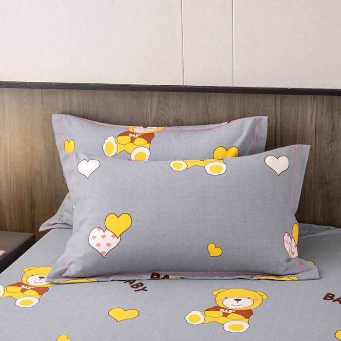 91家纺网 家纺一手货源 找家纺 纽缦 纯棉磨毛加厚系列-单枕套 48x74cm（一对） 比尔宝贝