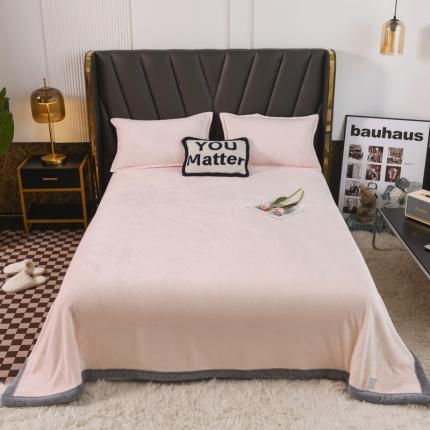 雅萱  2024新款菠萝格牛奶绒包边毛毯 藕粉