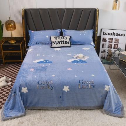 雅萱  2024新款菠萝格牛奶绒包边毛毯 晚安云朵