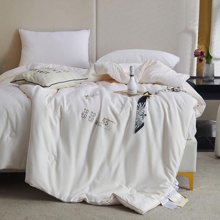 91家纺网 家纺一手货源 找家纺 李官奇（55%大豆）A类全棉大豆被春秋被双人纯棉加厚大豆冬被 贵族大豆被白