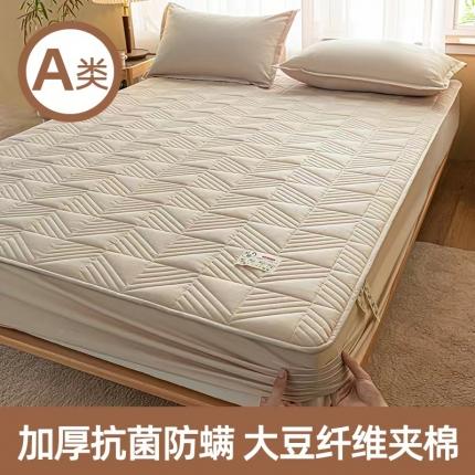 91家纺网 家纺一手货源 找家纺 （总）乐视 2024新款A类纯色大豆纤维夹棉床笠