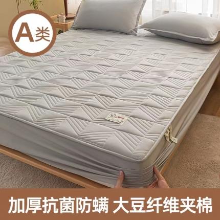 91家纺网 家纺一手货源 找家纺 （总）乐视 2024新款A类纯色大豆纤维夹棉床笠