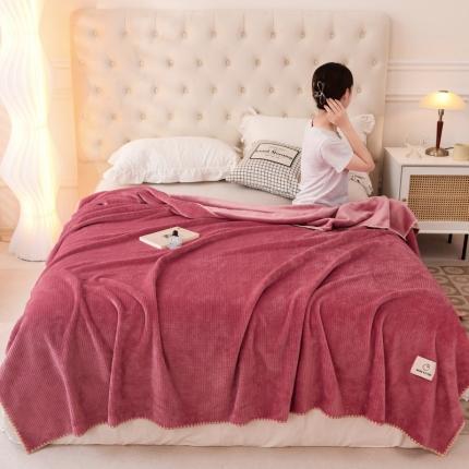 91家纺网 家纺一手货源 找家纺 （总）雅萱 2022新款双面加厚华夫格毛毯