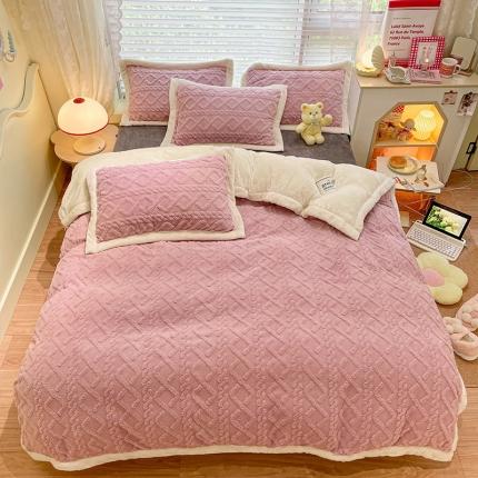 91家纺网 家纺一手货源 找家纺 （总）琪格格 2022新款剪花绒vs兔兔绒四件套