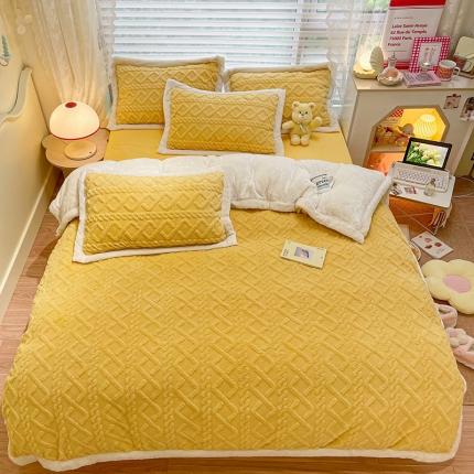 91家纺网 家纺一手货源 找家纺 （总）琪格格 2022新款剪花绒vs兔兔绒四件套