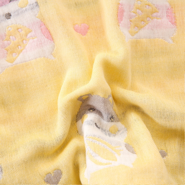 91家纺网 家纺一手货源 找家纺 朴尔 2022新款全棉卡通六层纱布儿童枕套 土拨鼠黄